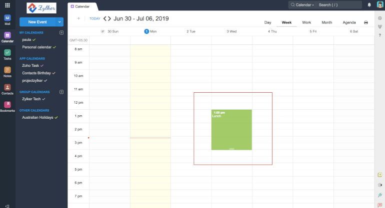 Zoho Calendar Software