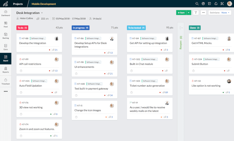 zoho agile software